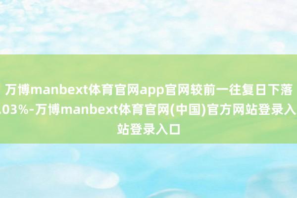 万博manbext体育官网app官网较前一往复日下落0.03%-万博manbext体育官网(中国)官方网站登录入口