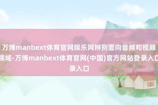 万博manbext体育官网娱乐网辨别面向音频和视频领域-万博manbext体育官网(中国)官方网站登录入口