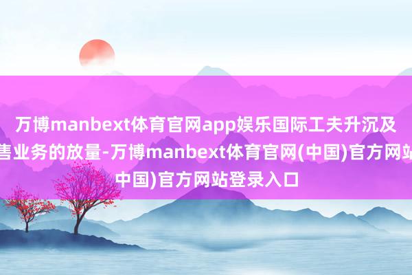 万博manbext体育官网app娱乐国际工夫升沉及中间品销售业务的放量-万博manbext体育官网(中国)官方网站登录入口